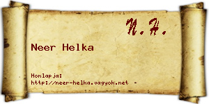 Neer Helka névjegykártya